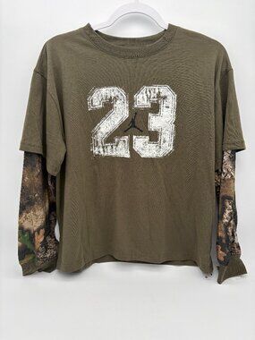 NWT Boys Jordan Size Large Jordan 23 Long-Sleeve T-Shirt Two In One Design
